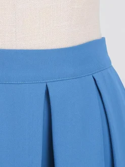 Jupe Pour Femme Bleu Marine Foncé Taille Haute Plissée En Couches Femmes Bas
