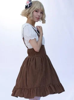 Jupe Style Pastoral Lolita SK Cardcaptor Sakura Imprimé Fleurie Volants
