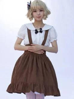Jupe Style Pastoral Lolita SK Cardcaptor Sakura Imprimé Fleurie Volants