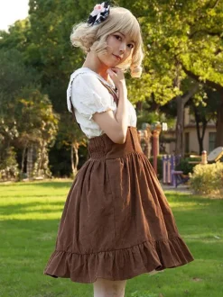 Jupe Style Pastoral Lolita SK Cardcaptor Sakura Imprimé Fleurie Volants