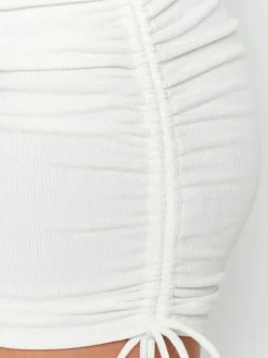 Jupe Courte Femme Moulante à Lacets Unicolore