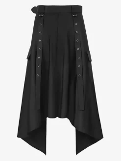 Jupe Homme Vintage Noire Rétro Plissée Asymétrique Gothique Steampunk Costumes
