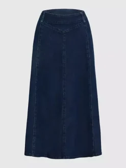 Jupe longue maxi en denim style western pour femme - Jupe longue bohème trapèze taille haute - Vêtement décontracté toutes saisons 2026