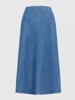 Jupe longue maxi en denim style western pour femme - Jupe longue bohème trapèze taille haute - Vêtement décontracté toutes saisons 2026
