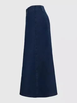 Jupe longue maxi en denim style western pour femme - Jupe longue bohème trapèze taille haute - Vêtement décontracté toutes saisons 2026