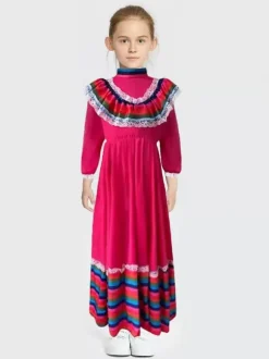Jupe longue mexicaine costume national d'halloween jeu de rôle du jour des morts scène européenne et américaine grande jupe pivotante