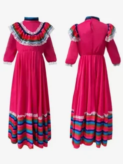 Jupe longue mexicaine costume national d'halloween jeu de rôle du jour des morts scène européenne et américaine grande jupe pivotante
