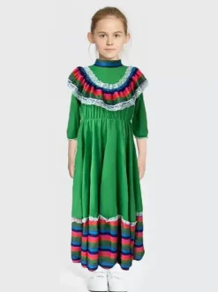 Jupe longue mexicaine costume national d'halloween jeu de rôle du jour des morts scène européenne et américaine grande jupe pivotante