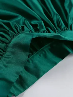 Jupe longue satinée taille haute pour femme - Élégante jupe plissée ample - Collection Royal Core - Idéale pour les mariages et les soirées (collection 2026)