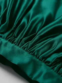 Jupe longue satinée taille haute pour femme - Élégante jupe plissée ample - Collection Royal Core - Idéale pour les mariages et les soirées (collection 2026)