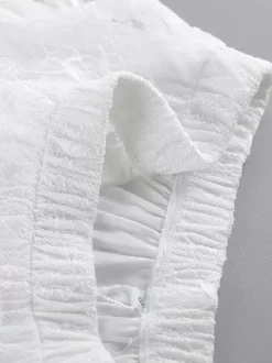 Jupes blanches en dentelle élégantes coupe asymétrique longueur genou bas pour femmes