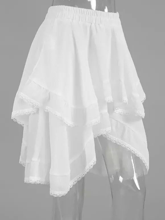 Jupes blanches taille haute élégantes mini pour femmes
