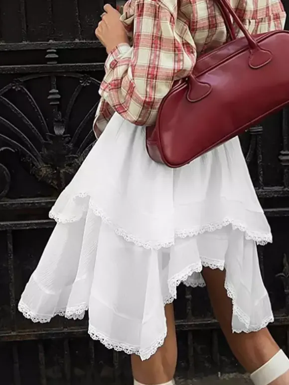 Jupes blanches taille haute élégantes mini pour femmes