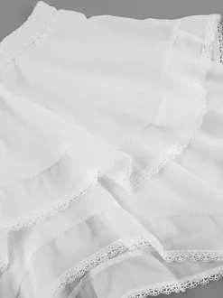 Jupes blanches taille haute élégantes mini pour femmes