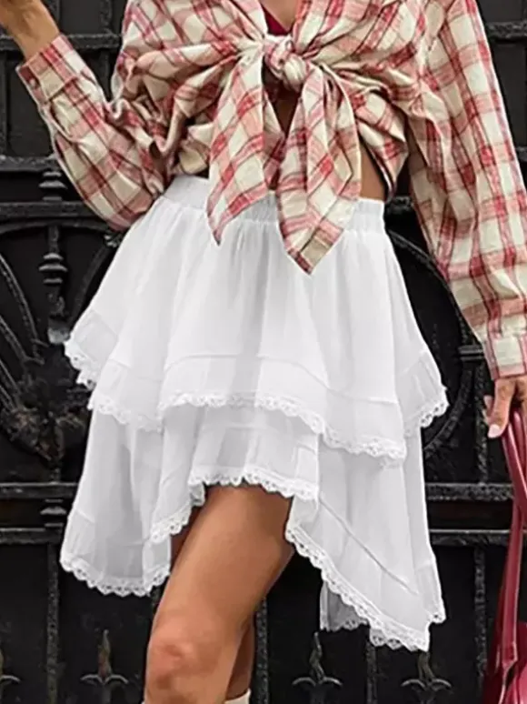 Jupes blanches taille haute élégantes mini pour femmes