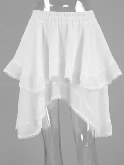 Jupes blanches taille haute élégantes mini pour femmes