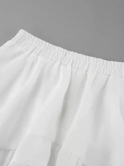 Jupes blanches taille haute élégantes mini pour femmes