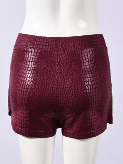 Jupes bordeaux coupe slim taille haute mini sexy pour femmes