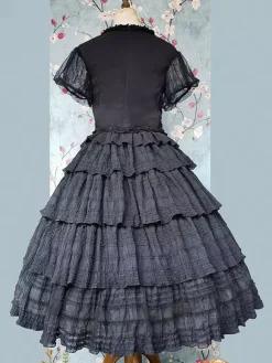 Jupes Lolita plissées noires Infanta Lolita SK