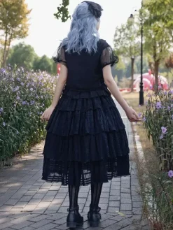 Jupes Lolita plissées noires Infanta Lolita SK