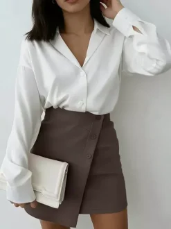 Jupes marron mini d'été pour femmes