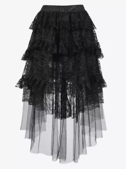 Jupes noires sexy à imprimé floral irrégulier longueur genou pour l'automne