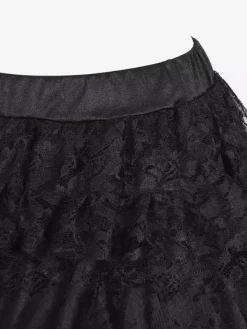 Jupes noires sexy à imprimé floral irrégulier longueur genou pour l'automne