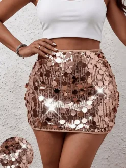 Jupes nude coupe slim taille haute mélange sexy mini hiver bas femme