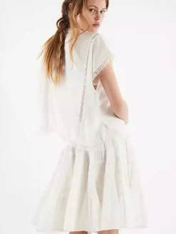 Jupes blanches plissées taille naturelle chic pour femmes