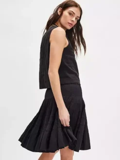 Jupes blanches plissées taille naturelle chic pour femmes