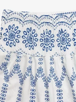 Jupes bleues taille naturelle style bohème longues jupes d'été pour femmes