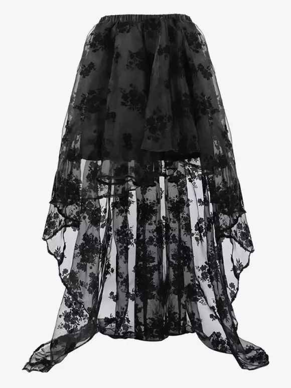 Jupes longues noires chics pour le printemps bas pour femmes