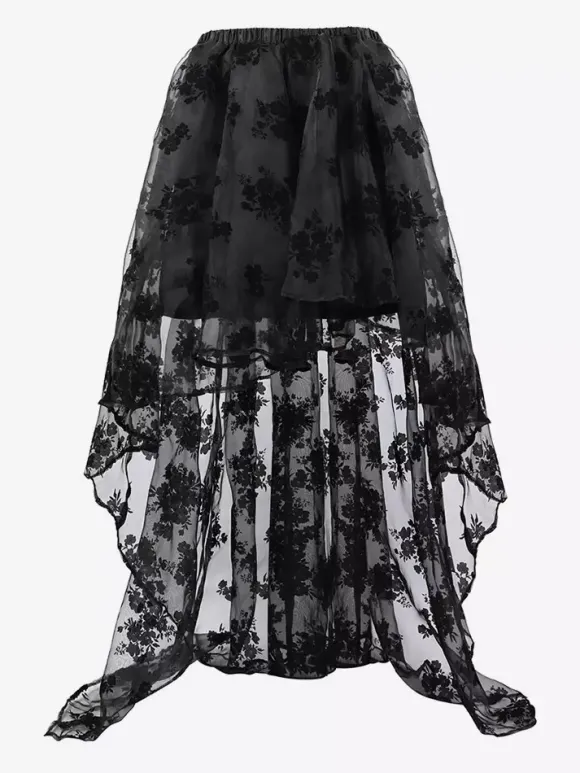 Jupes longues noires chics pour le printemps bas pour femmes