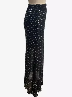 Jupes longues noires à pois taille haute élégantes pour femmes