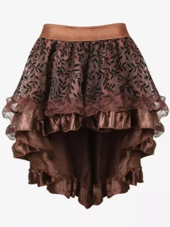 Jupes noires en tulle taille haute sexy coupe asymétrique mini bas pour femmes