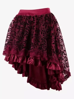 Jupes noires en tulle taille haute sexy coupe asymétrique mini bas pour femmes