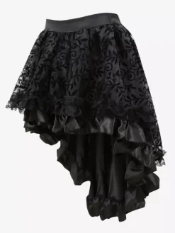Jupes noires en tulle taille haute sexy coupe asymétrique mini bas pour femmes