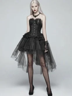 Jupe Steampunk Lolita Jupes Lolita noires à plusieurs niveaux
