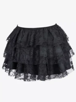 Jupes vertes à volants chics pour l'automne mini-jupes pour femmes