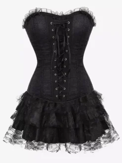 Jupes vertes à volants chics pour l'automne mini-jupes pour femmes