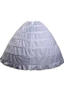 jupon de mariage blanc 1 couche en polyester