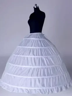 jupon de mariage blanc 1 couche en polyester