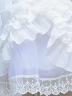 Jupon Lolita Doux Dentelle Femme Jupe Blanche Lolita Déguisements Halloween