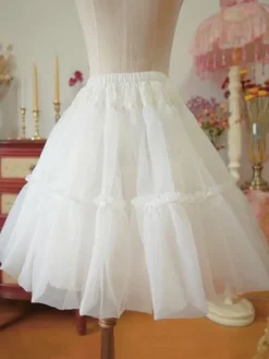Jupon Lolita plissé blanc Déguisements Halloween