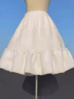 Jupons Lolita de style ROCOCO Jupe Lolita blanche à volants en polyester