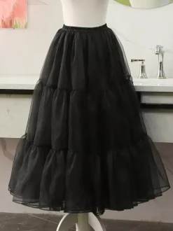 Jupons Lolita en polyester jupe Lolita blanche à plusieurs niveaux