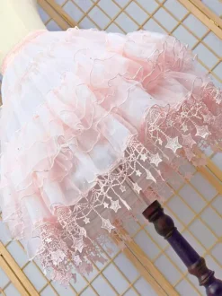 Jupons Lolita Mignonne À Paillettes Volants Femme Étoiles Roses