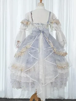 Jupons Lolita Noir Dentelle Polyester Étoiles Gothique Lolita Avec Lacet Pour Modifier La Longueur