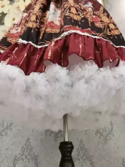 Jupons Sweet Lolita Jupe Lolita blanche à volants étagés en polyester