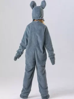 Kigurumi Pyjama Combinaison Animal Halloween Enfant Gants Polyester Combinaison Chapeau